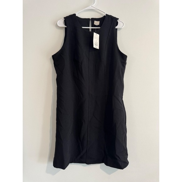 A New Day Sleeveless Shift Dress Women 16 Black NWT Little Capsule Minimalist - Picture 2 of 3